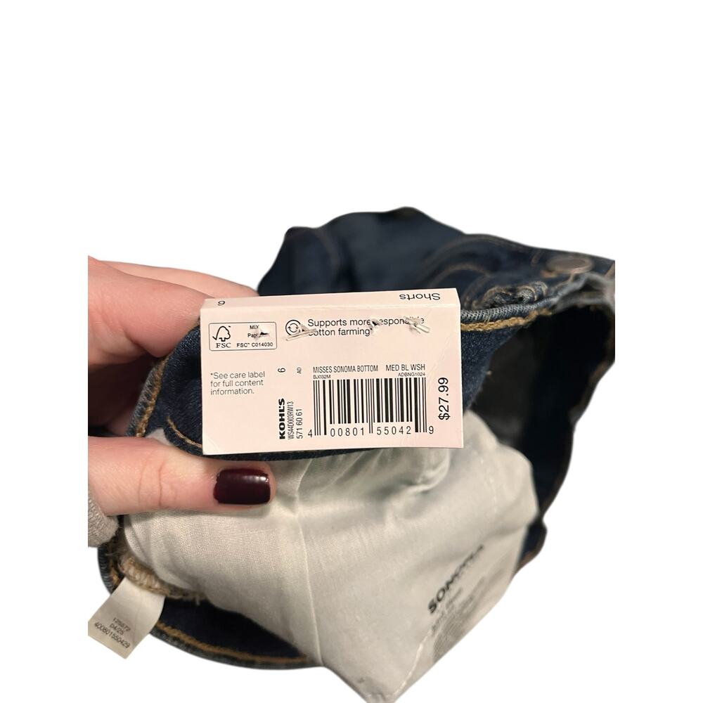 Lot of 2 NWT Sonoma Mid Rise Cuffed Denim Shorts Womens Size 6 Dark Medium Washh - Picture 10 of 10